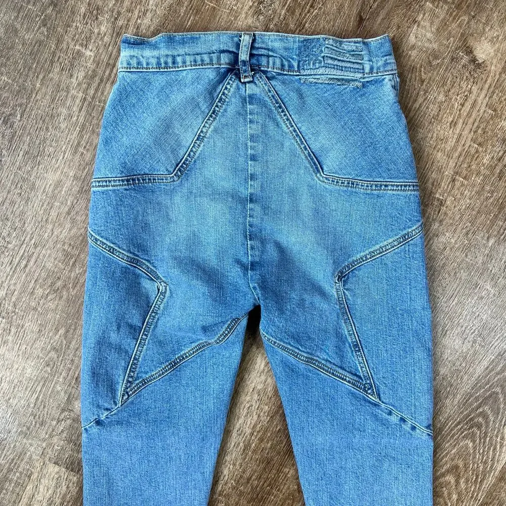 Revice Denim Venus Cropped Star Butt Jeans Raw Hem